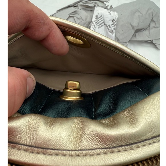 Coach Metallic Color Block‎ Quilted Leather Small Camera Crossbody Bag Purse NWT - Picture 9 of 13